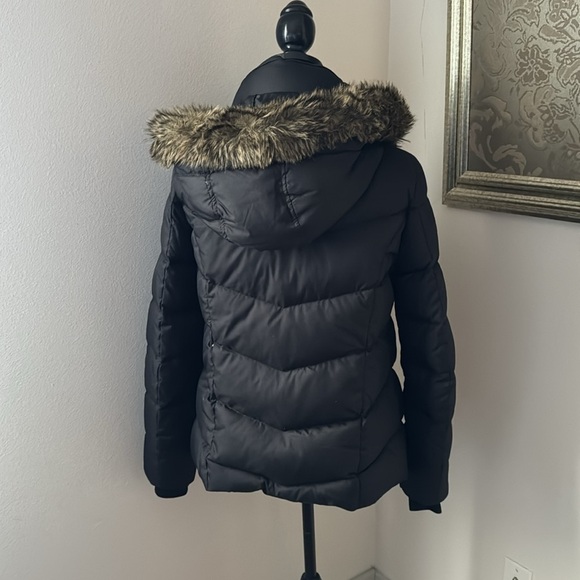 Tommy Hilfiger Down filled puffer blue women’s jacket with hoodie Sz S - Picture 4 of 6